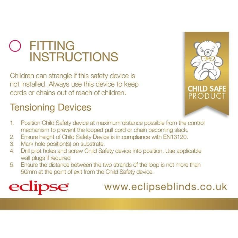 Clipon Roman Blind Safety Rear Cord Breakaway Device